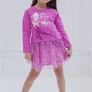Marvel Girls' Ghost-Spider Pink Purple Tulle dress, size 6